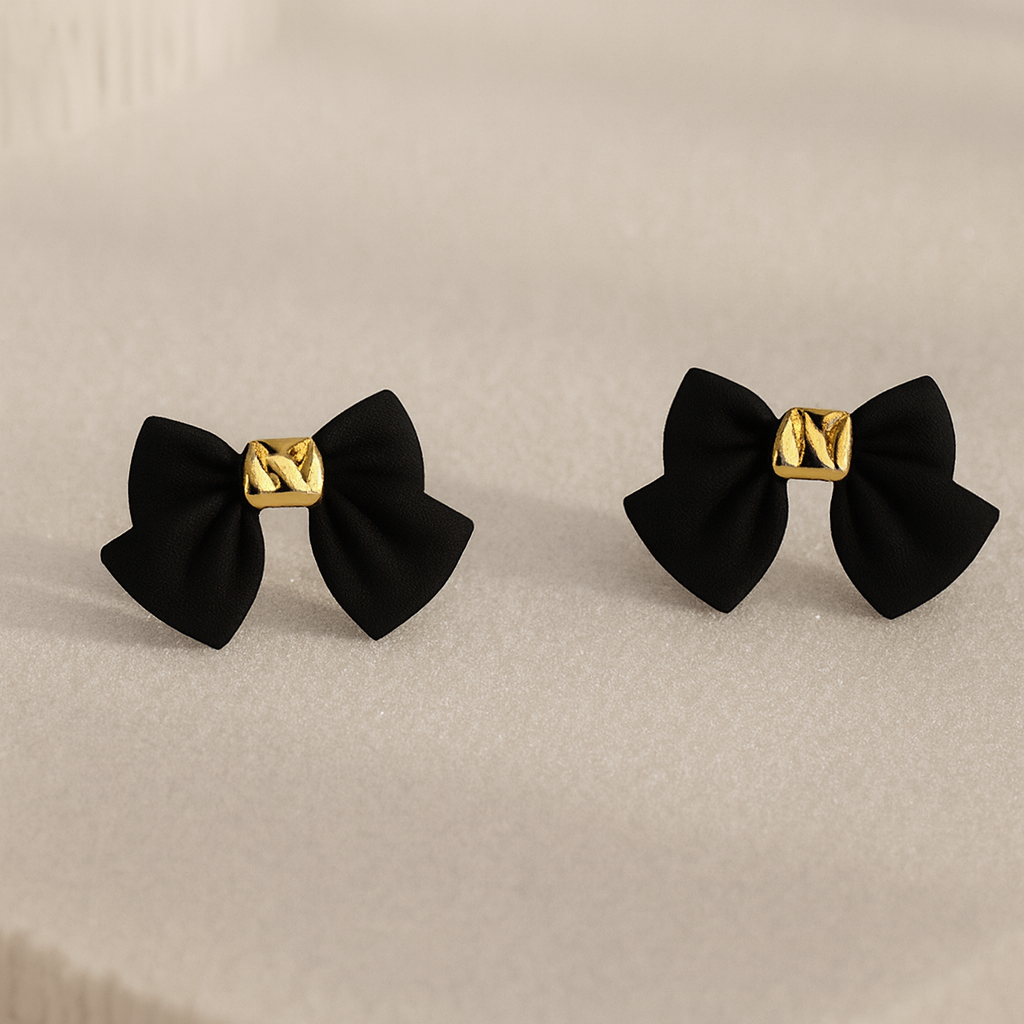Black Bliss Bow Earring