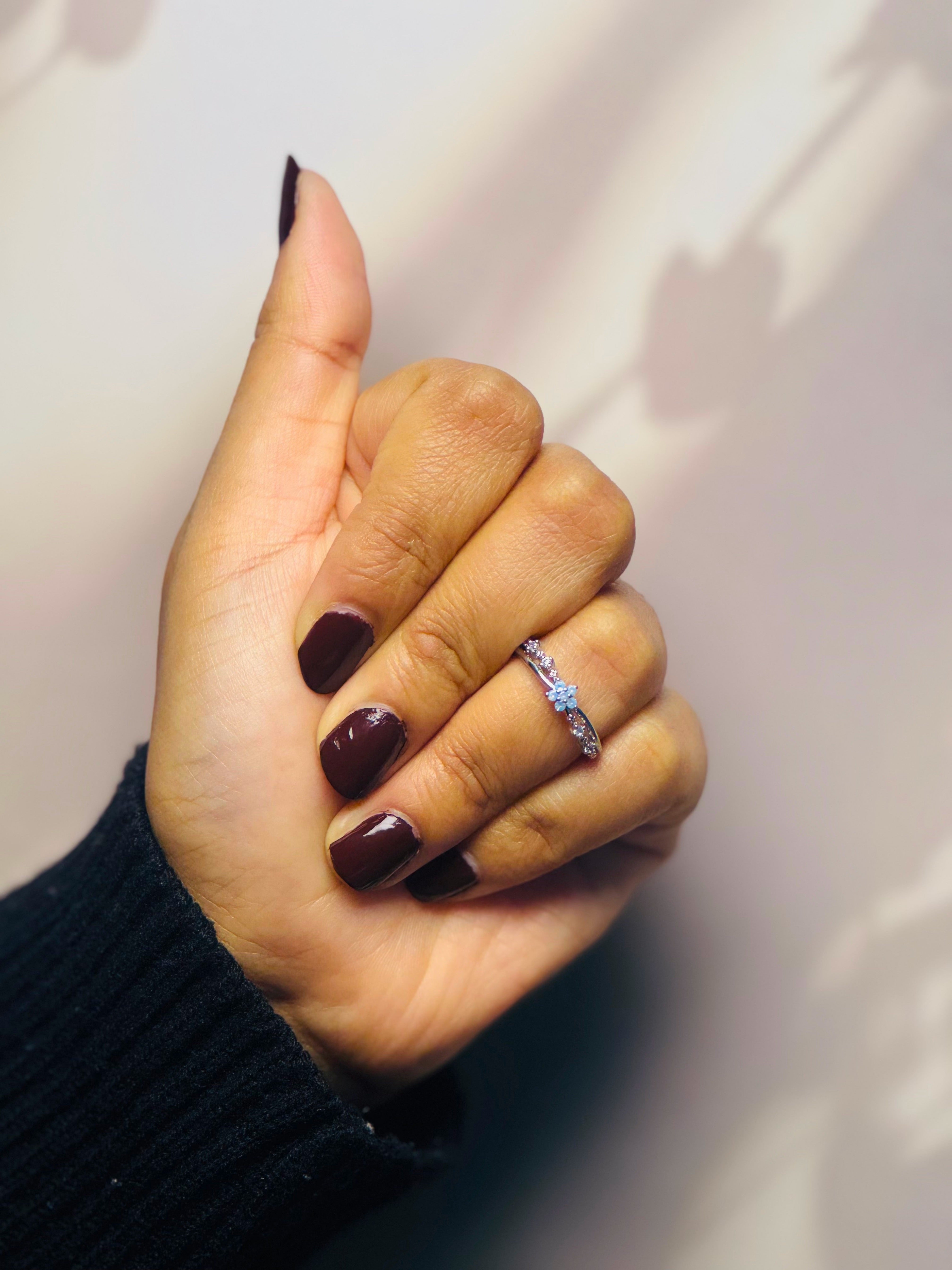 Blue Blossom Crystal Ring