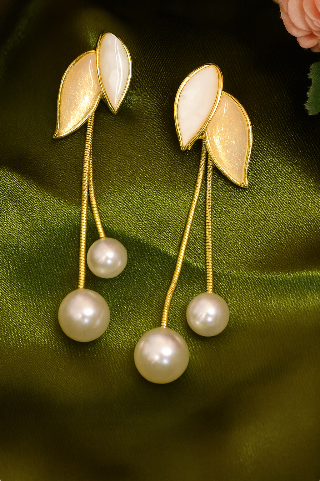 Ivory Leaf Fall Earrings