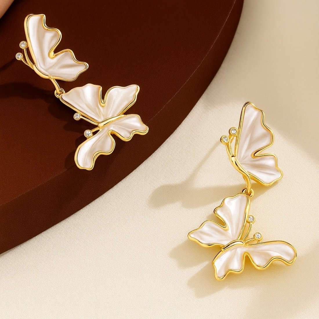 Golden Glow Butterfly Earring