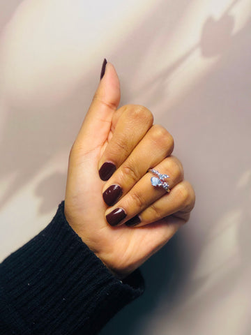 Tiny Blue Flower Ring