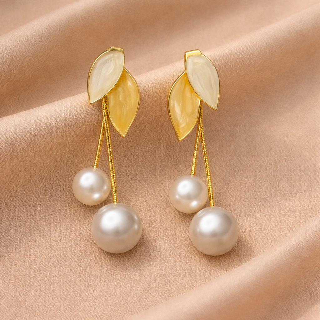 Ivory Leaf Fall Earrings