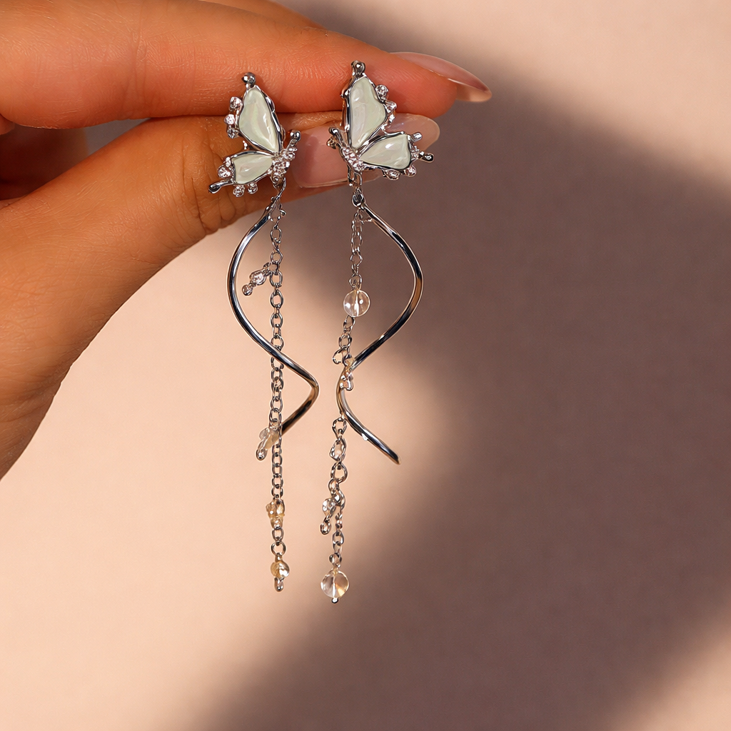 Silver Sapphire Earrings