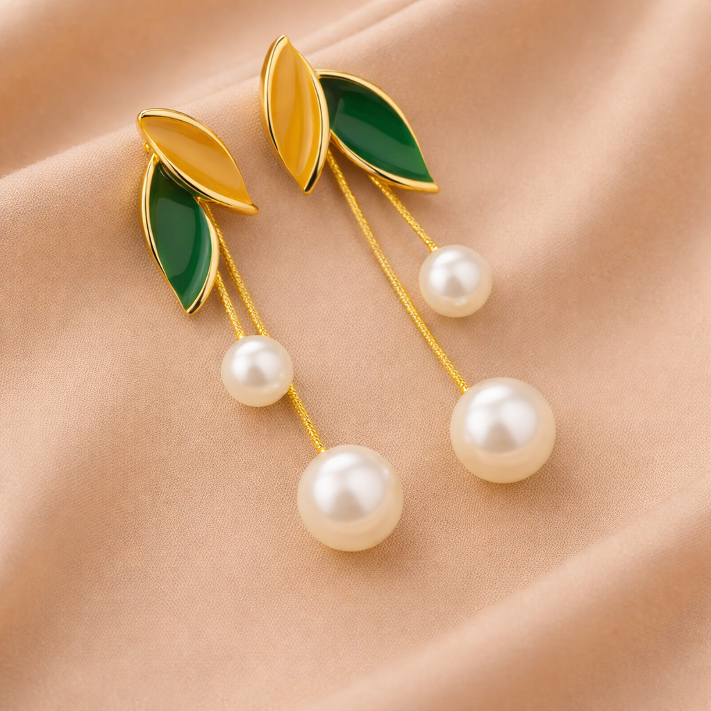 Dewdrop Leaf Earrings