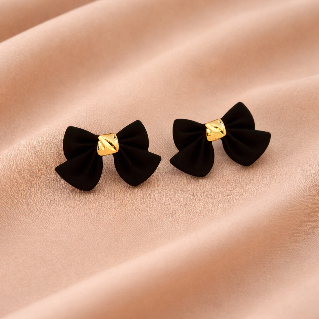Black Bliss Bow Earring