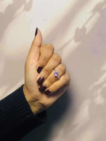 Purple Heart Stone Ring