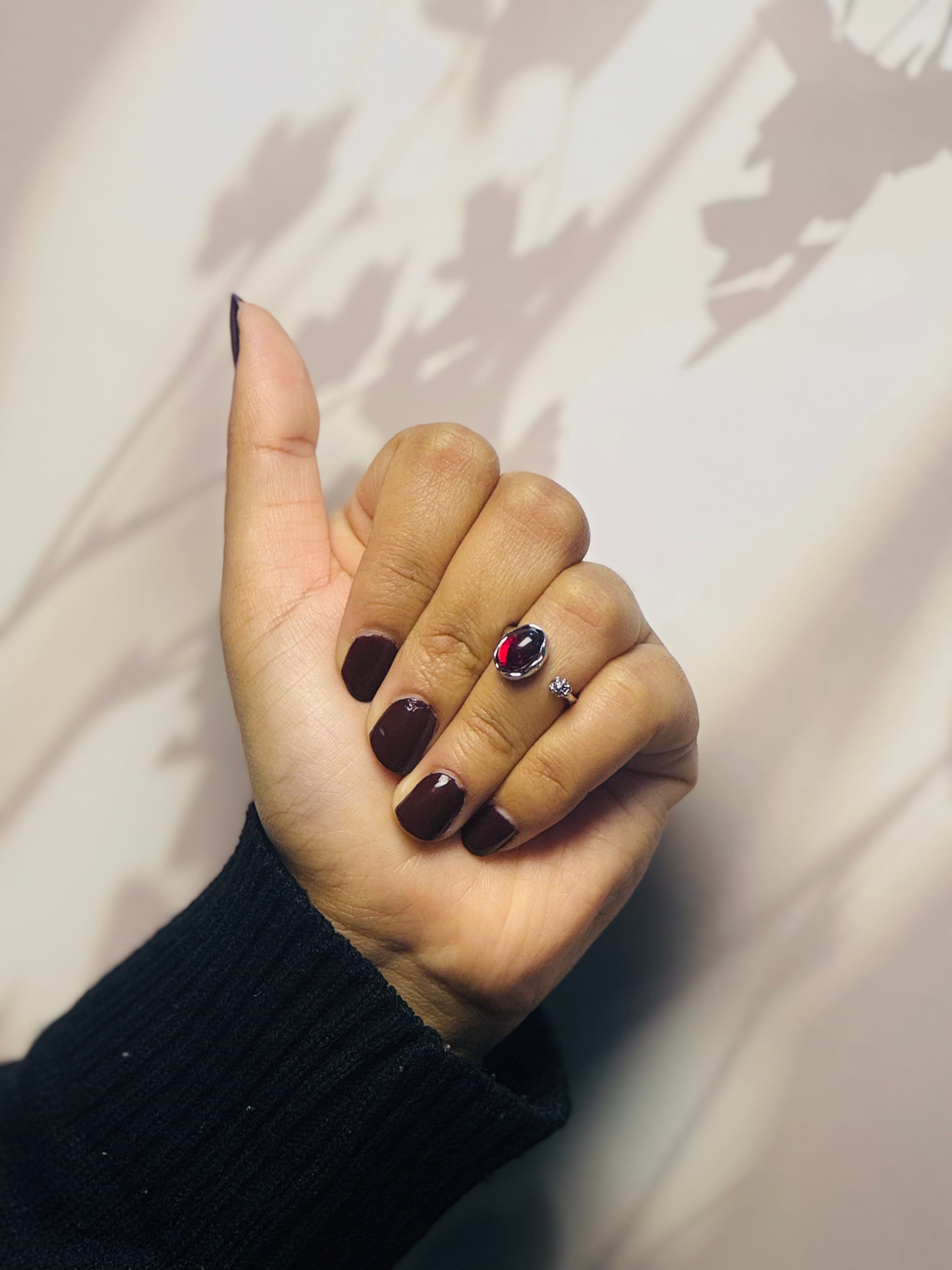 Red Garnet Adjustable Ring