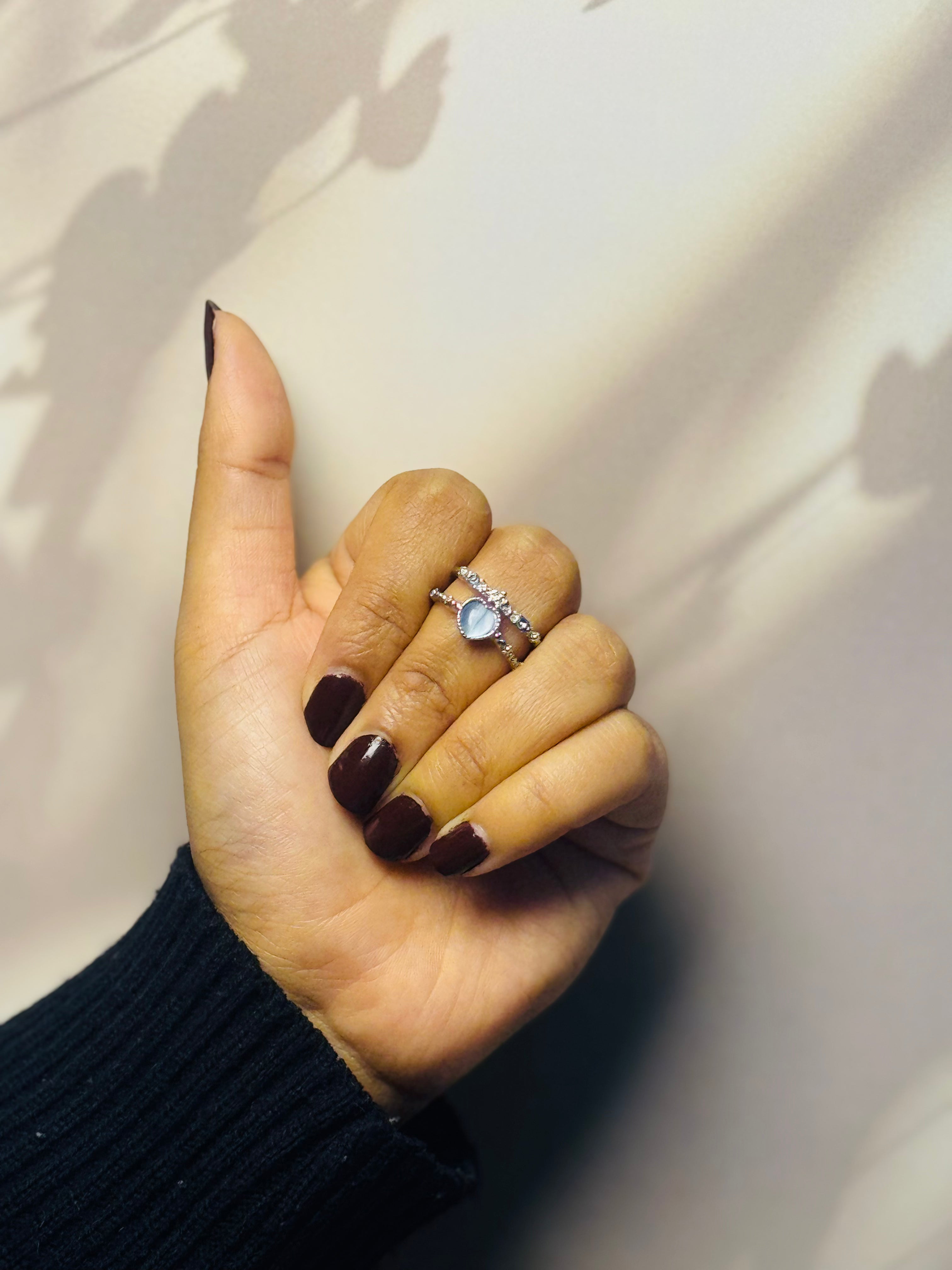 Love Heart Opal Crystal Ring