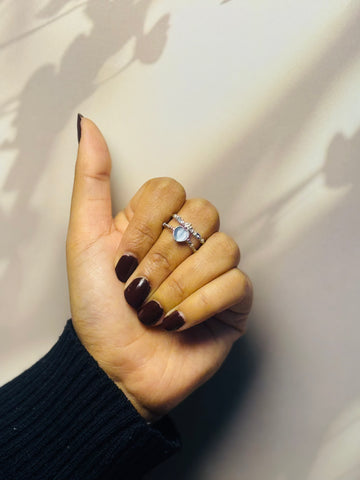 Love Heart Opal Crystal Ring