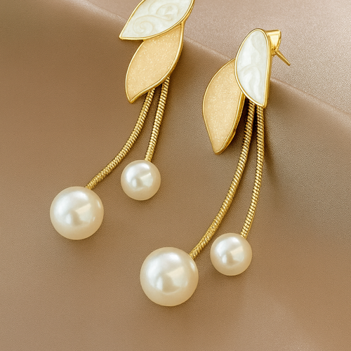Ivory Leaf Fall Earrings