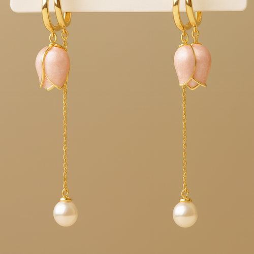 Rose Drizzle Pearl Earring