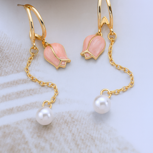 Rose Drizzle Pearl Earring
